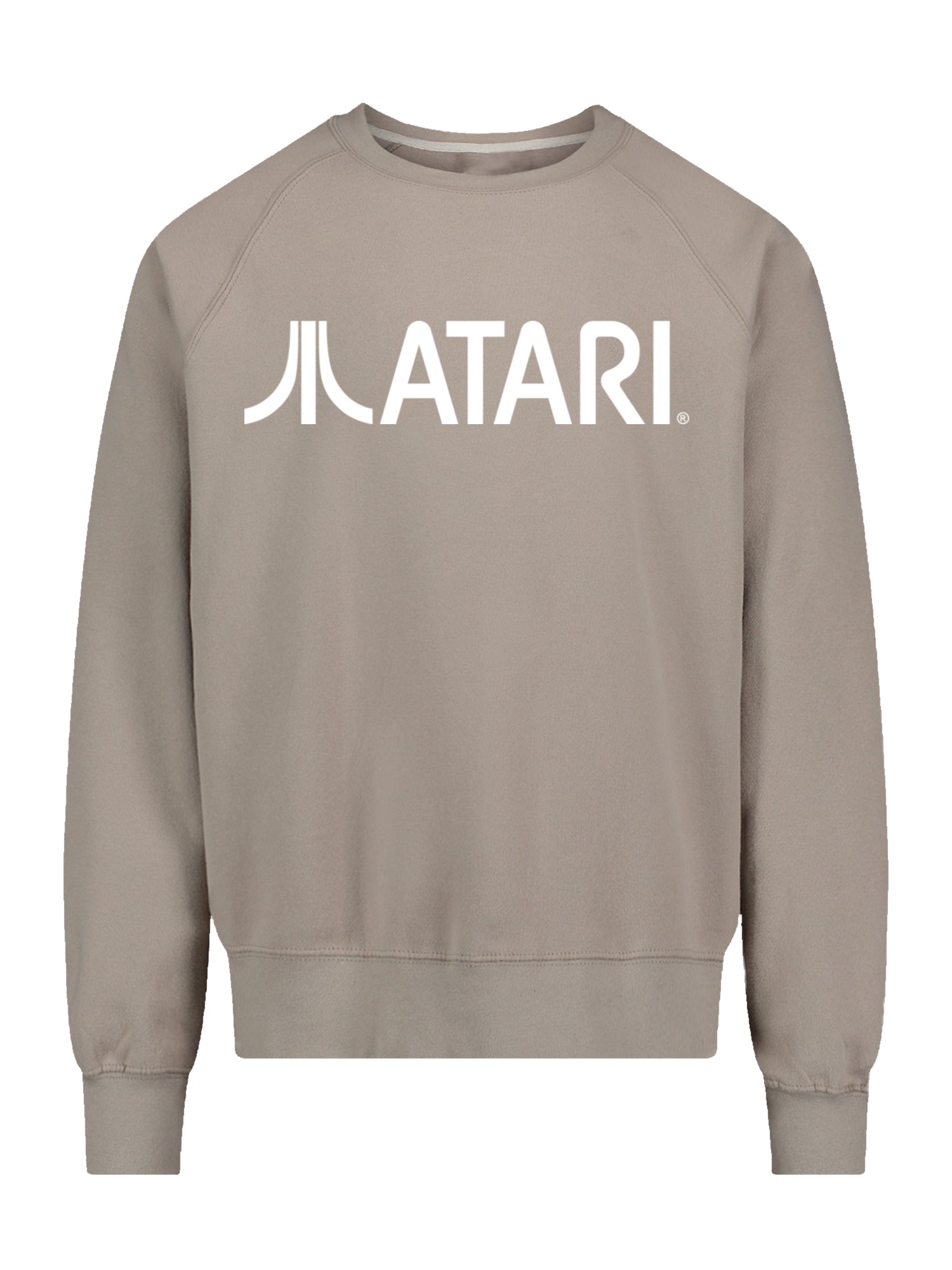 Logotipo de Atari Games White Retro Gaming Horizontal con Vintage Fleece Raglan Crew