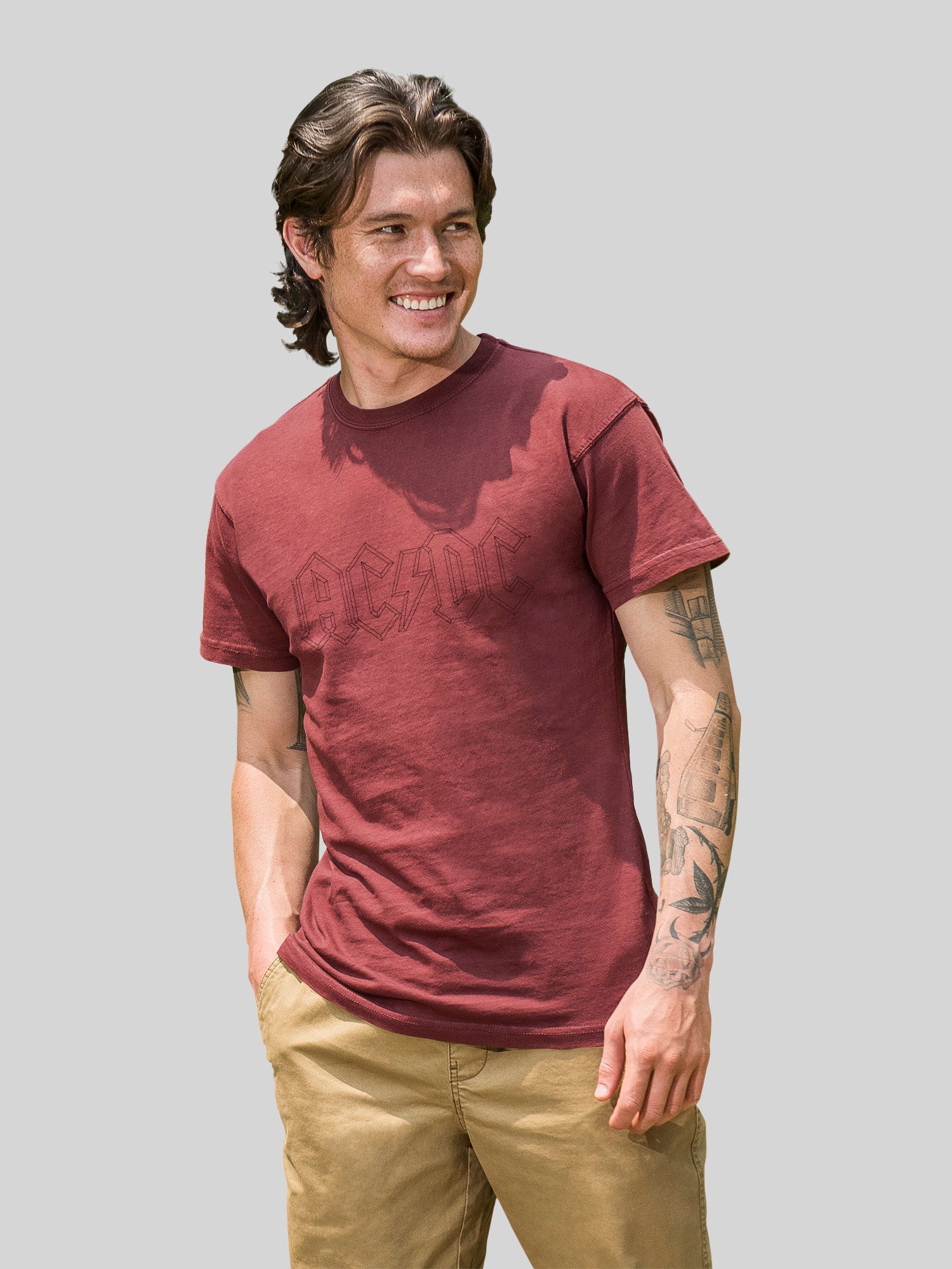 Logotipo de Outline Black ACDC con camiseta de color costero