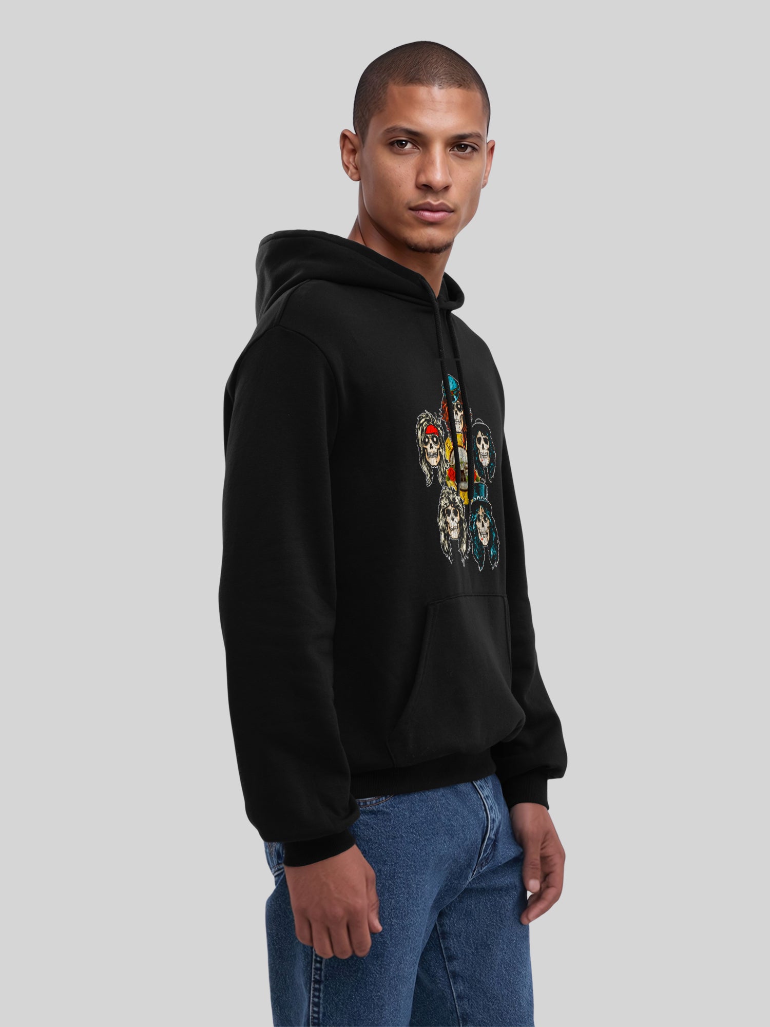 Guns n 'rosas cabezas vintage con blancos verdaderos | Sudadera con capucha regular para hombres