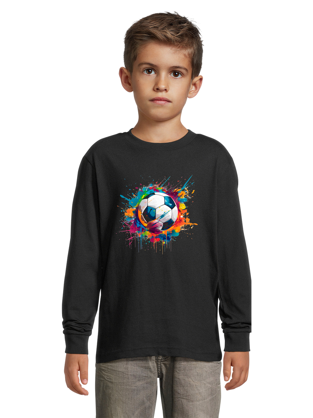 Camiseta colorida de la pelota de fútbol