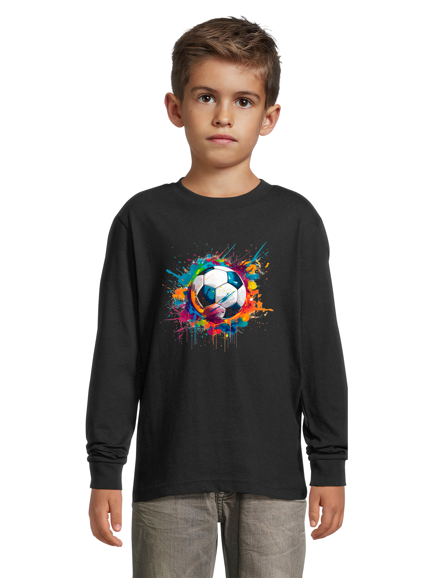T-shirt de balle de football coloré