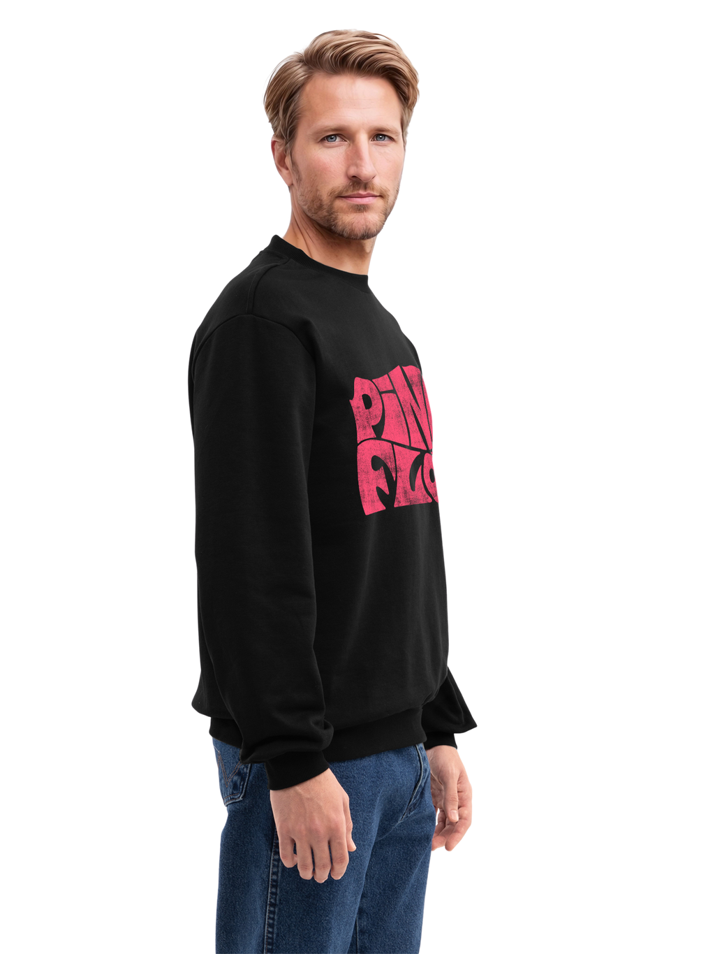 Pink Floyd Retro Logo Navy Men's Organic Sweatshirt