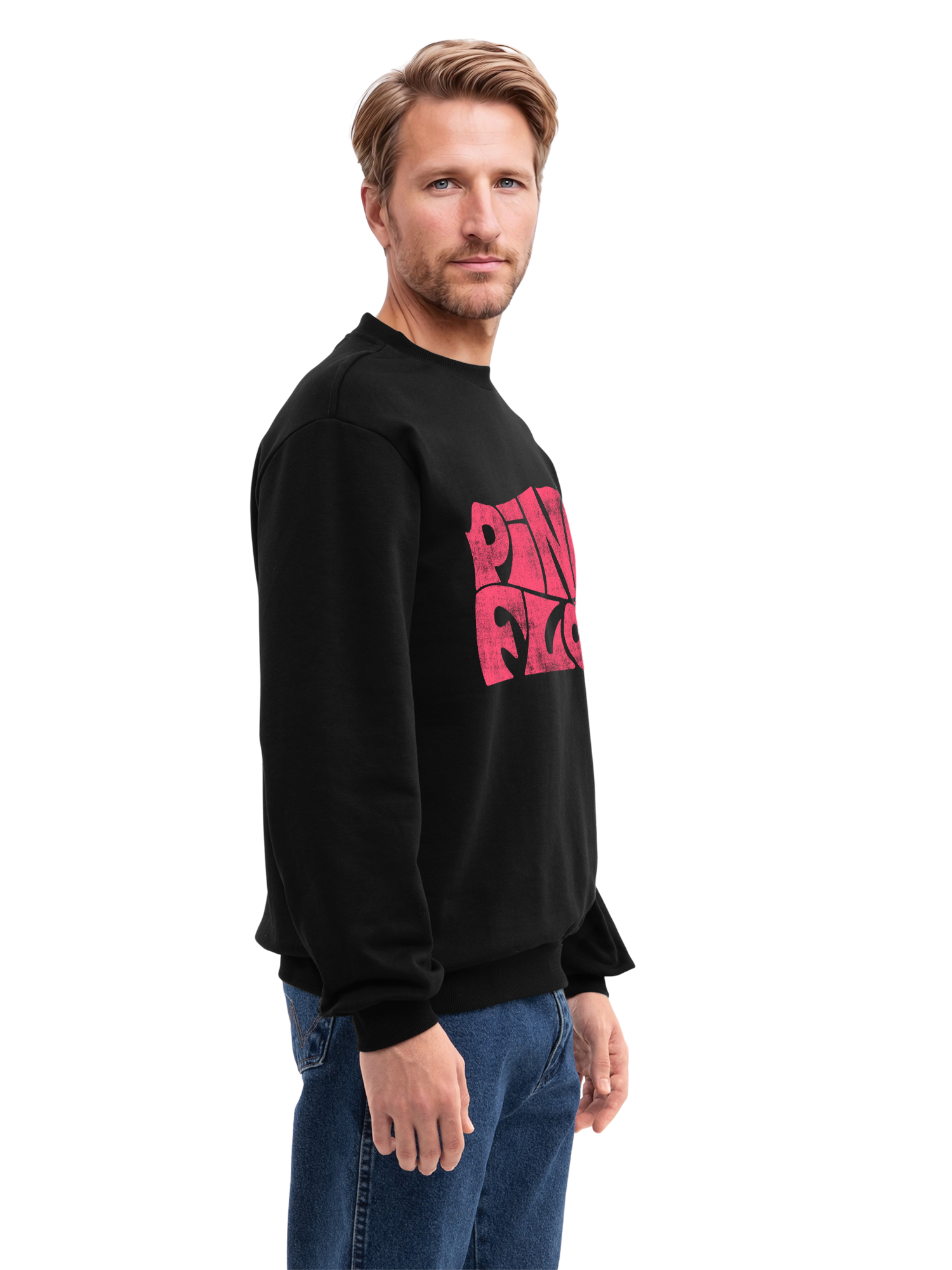Pink Floyd Retro Logo Navy Men's Organic Sweatshirt