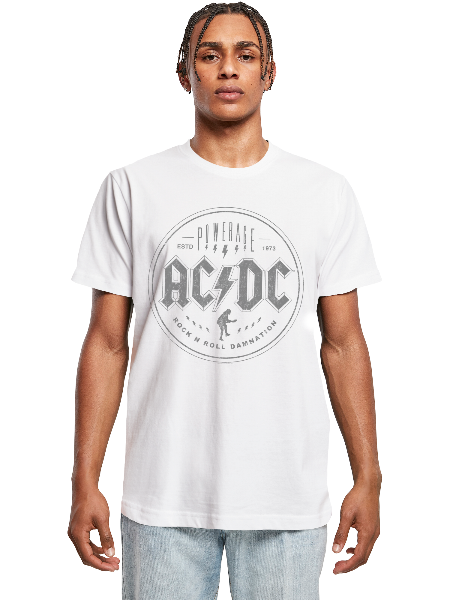 ACDC Rock n Roll Damnation con camiseta redonda de cuello