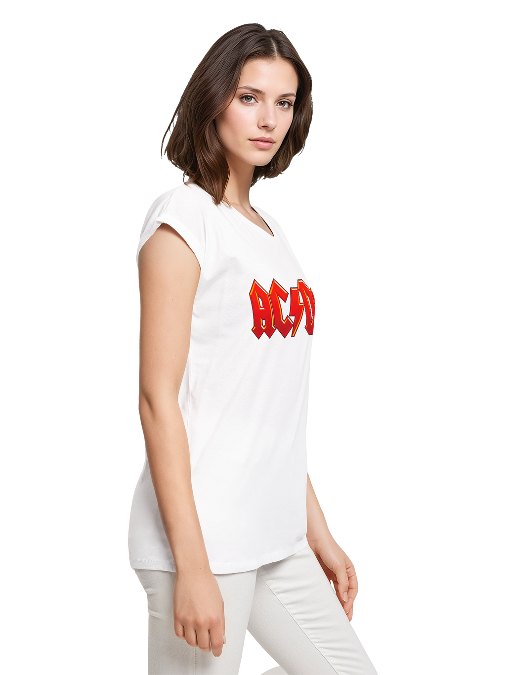 ACDC Dunkelrotes Logo Damen T-Shirt