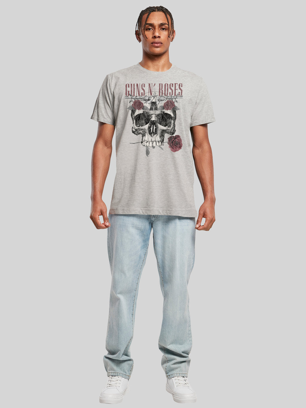Guns N' Roses Roses Skull with T-Shirt Round Neck