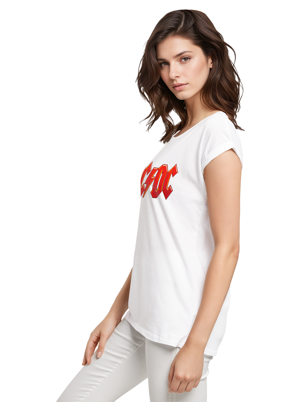 ACDC Dunkelrotes Logo Damen T-Shirt