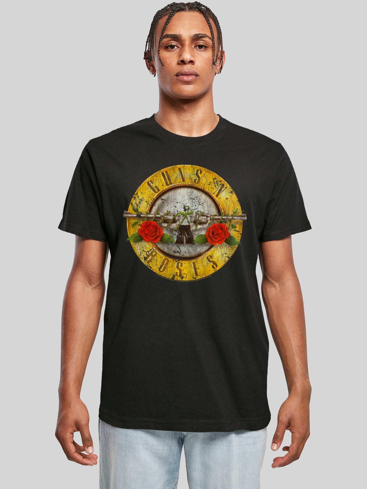 Guns 'n' Roses Vintage Bullet Logo with T-Shirt Round Neck