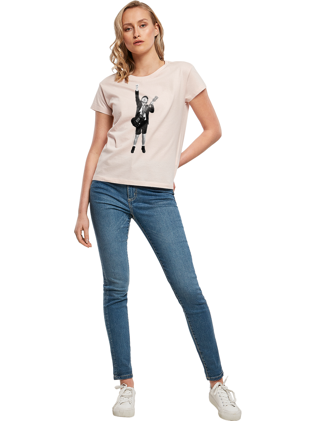 ACDC Angus Young Cut Out with Ladies Box Tee