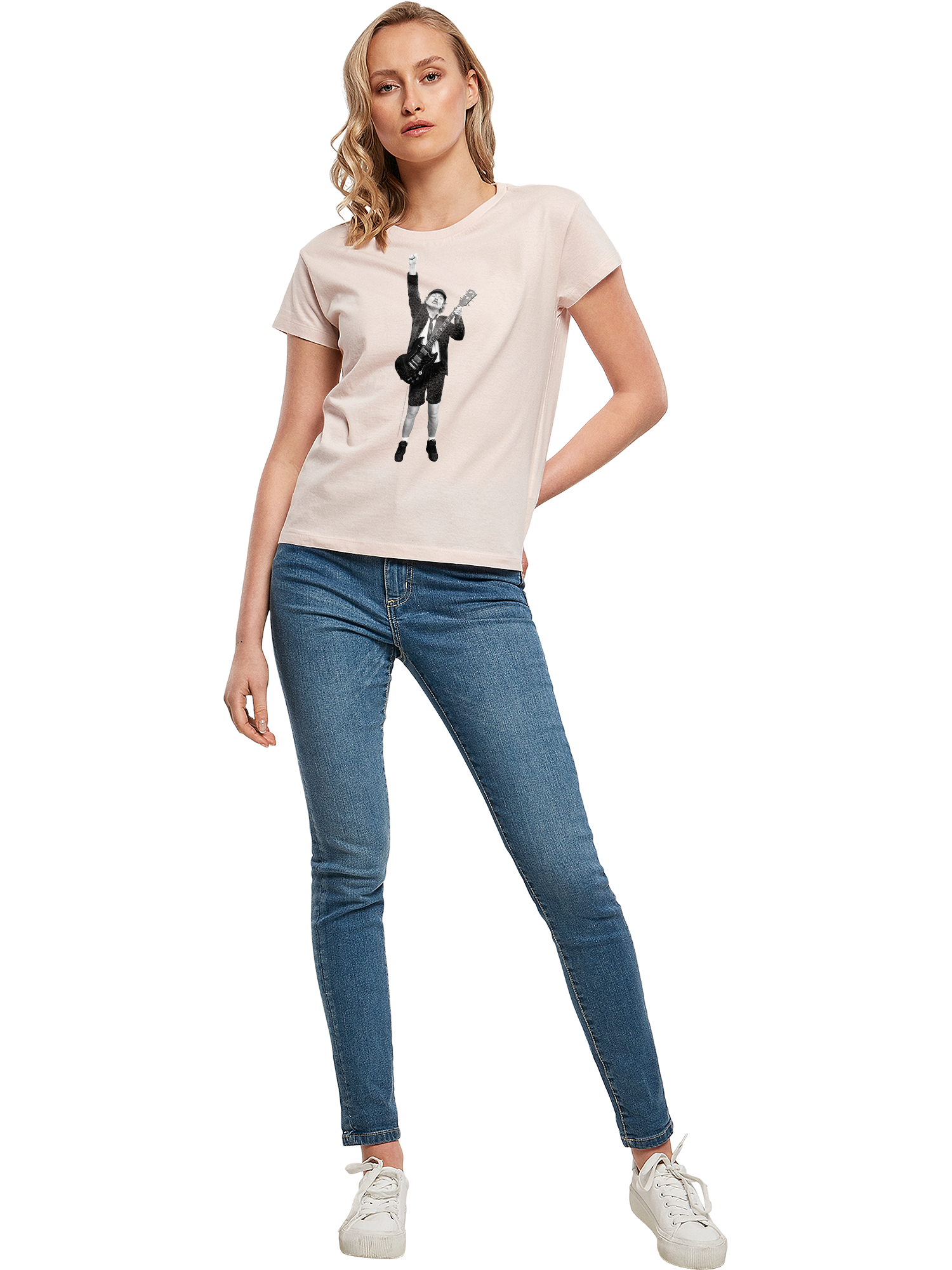 ACDC Angus Young Cut Out with Ladies Box Tee