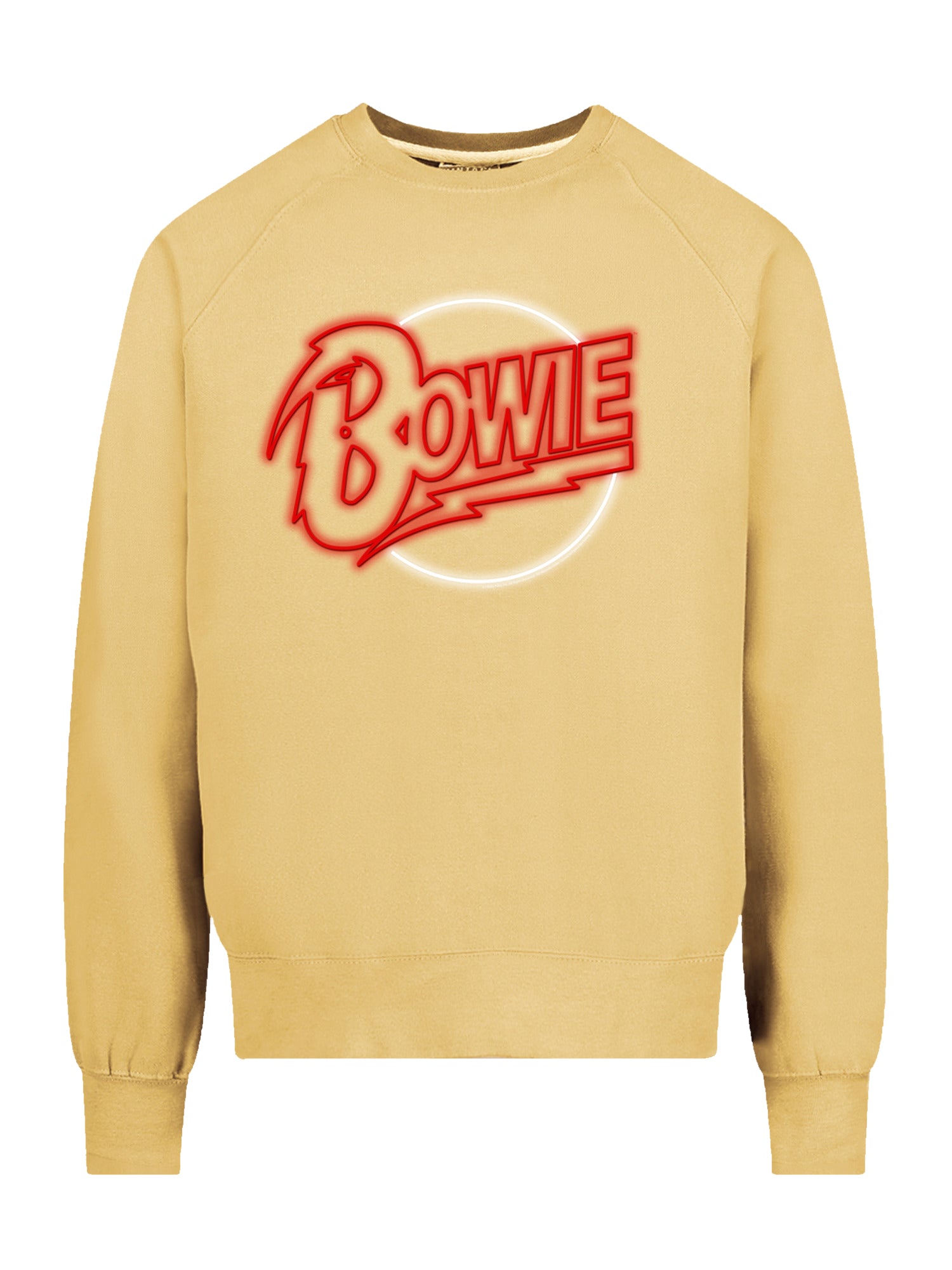 David Bowie Neon Logo avec l'équipage de la toison vintage Raglan