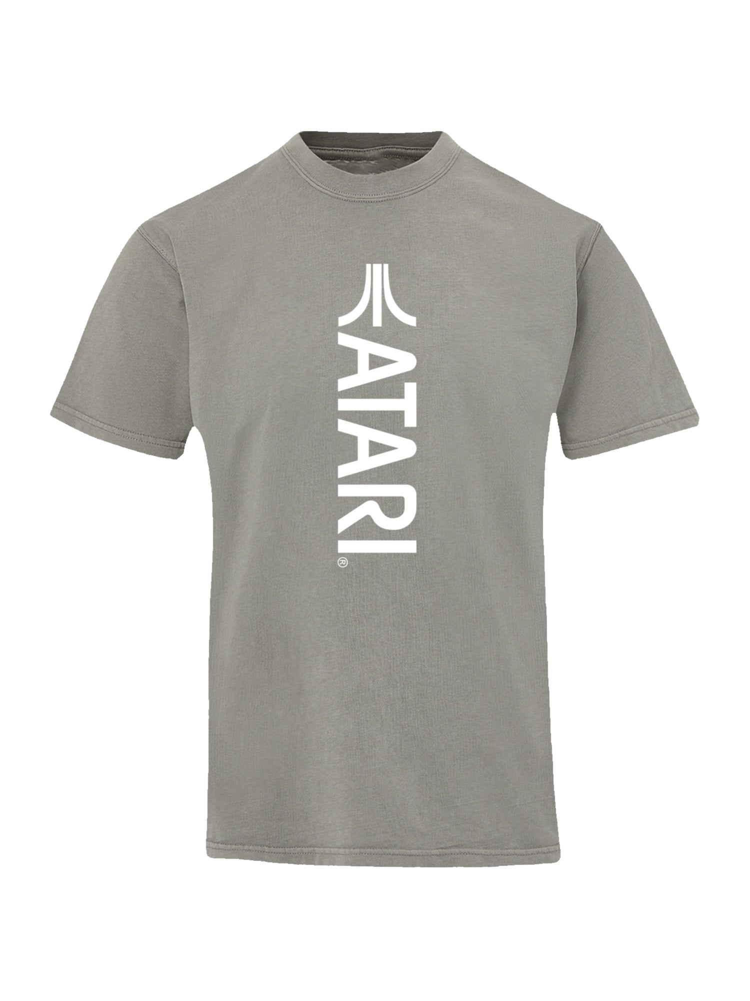 Atari Games Logotipo vertical de juegos retro blanco con camiseta de color costero