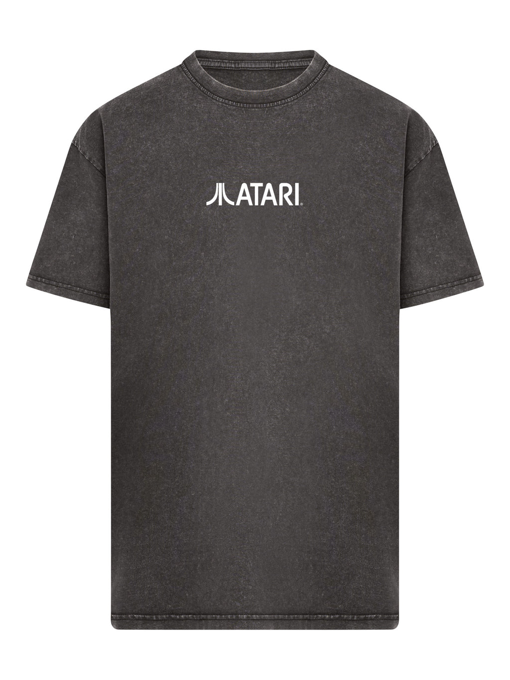Logotipo de Atari Games White Retro Gaming Horizontal y Atari Gravitar Box Cover con camiseta de gran tamaño pesado de ácido