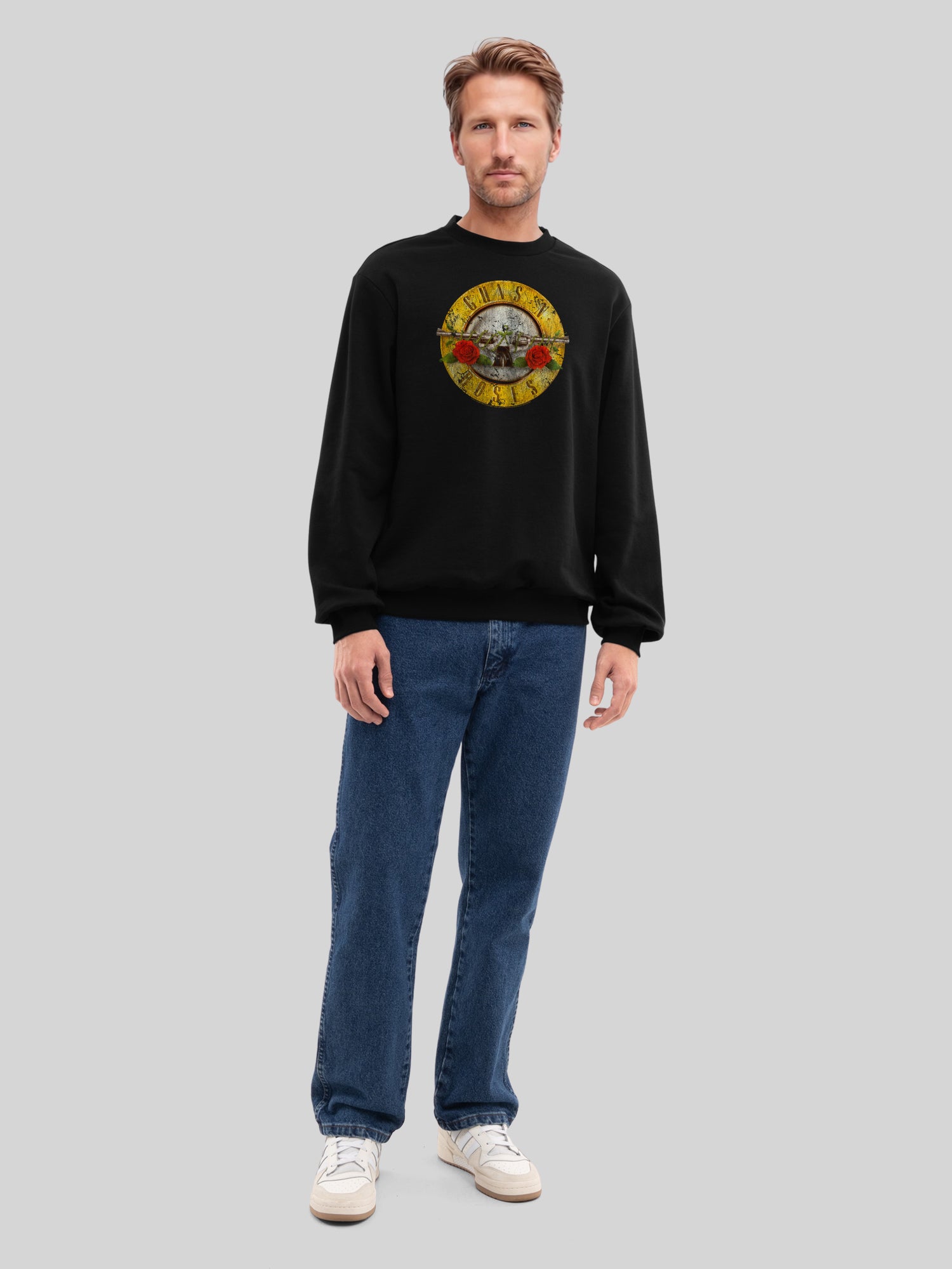 Guns 'n' Roses Vintage Bullet Logo with True Blanks | Mens Regular Sweat