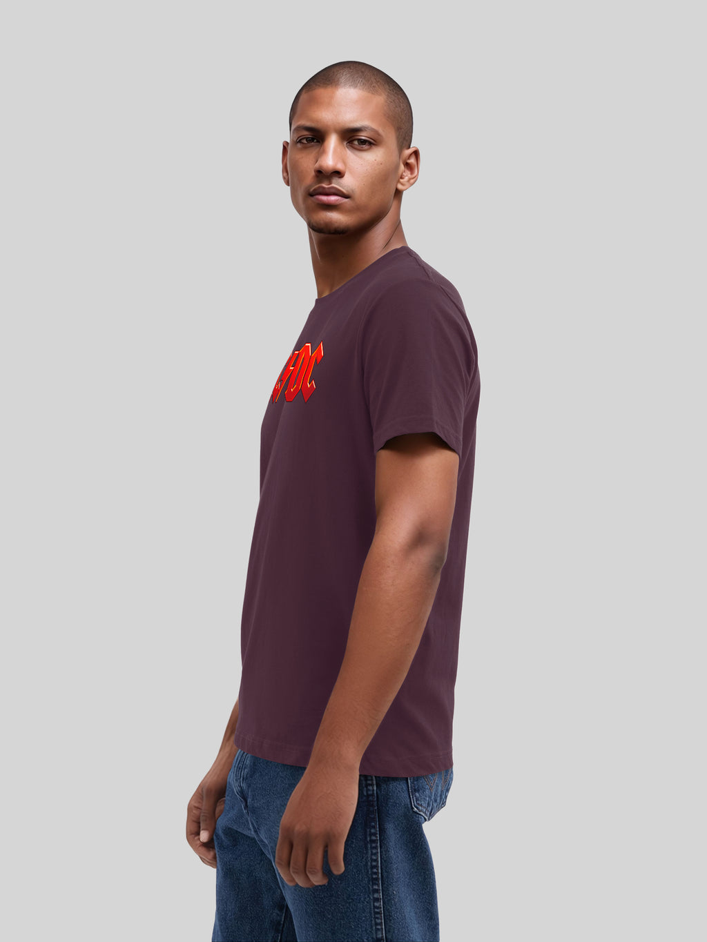 ACDC Dark Red Logo with True Blanks | Mens Regular Tee