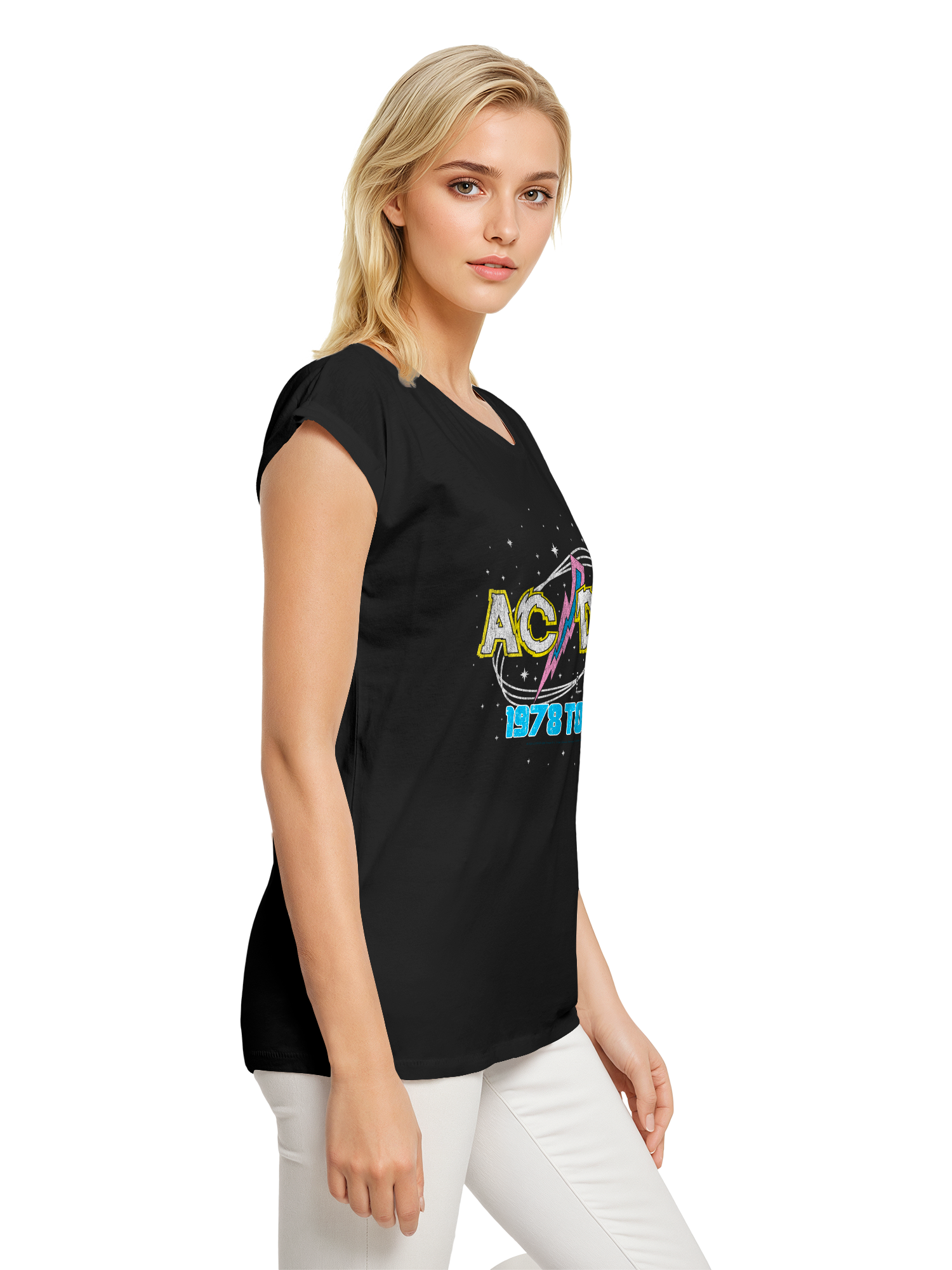 ACDC 1981 Visite en direct avec des dames étendus