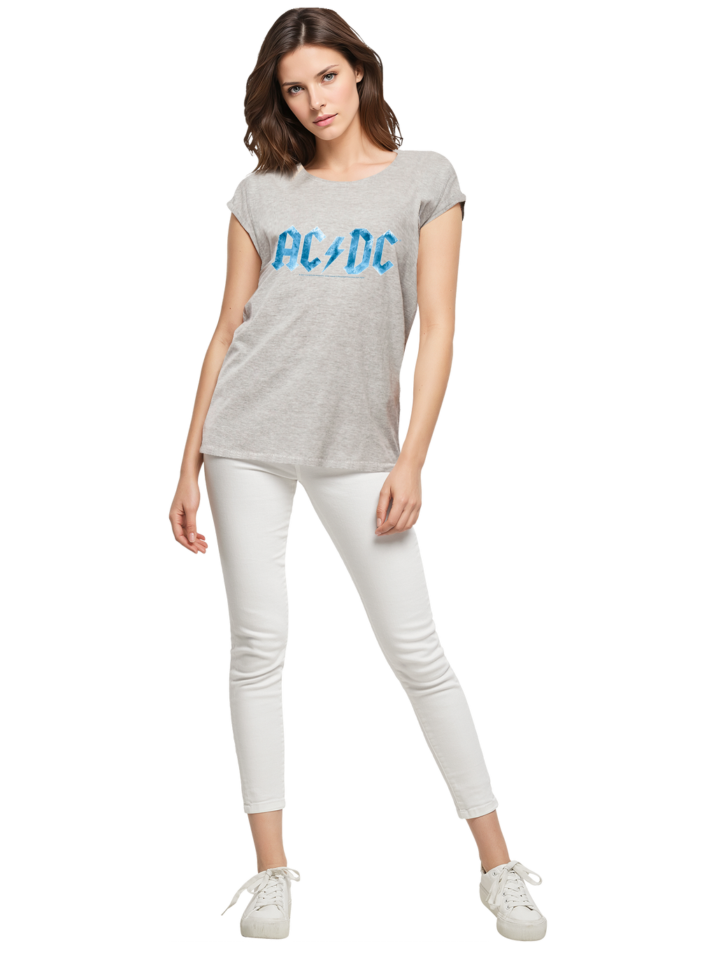 ACDC Blue Ice Logo Mesdames Tee étendu à l'épaule
