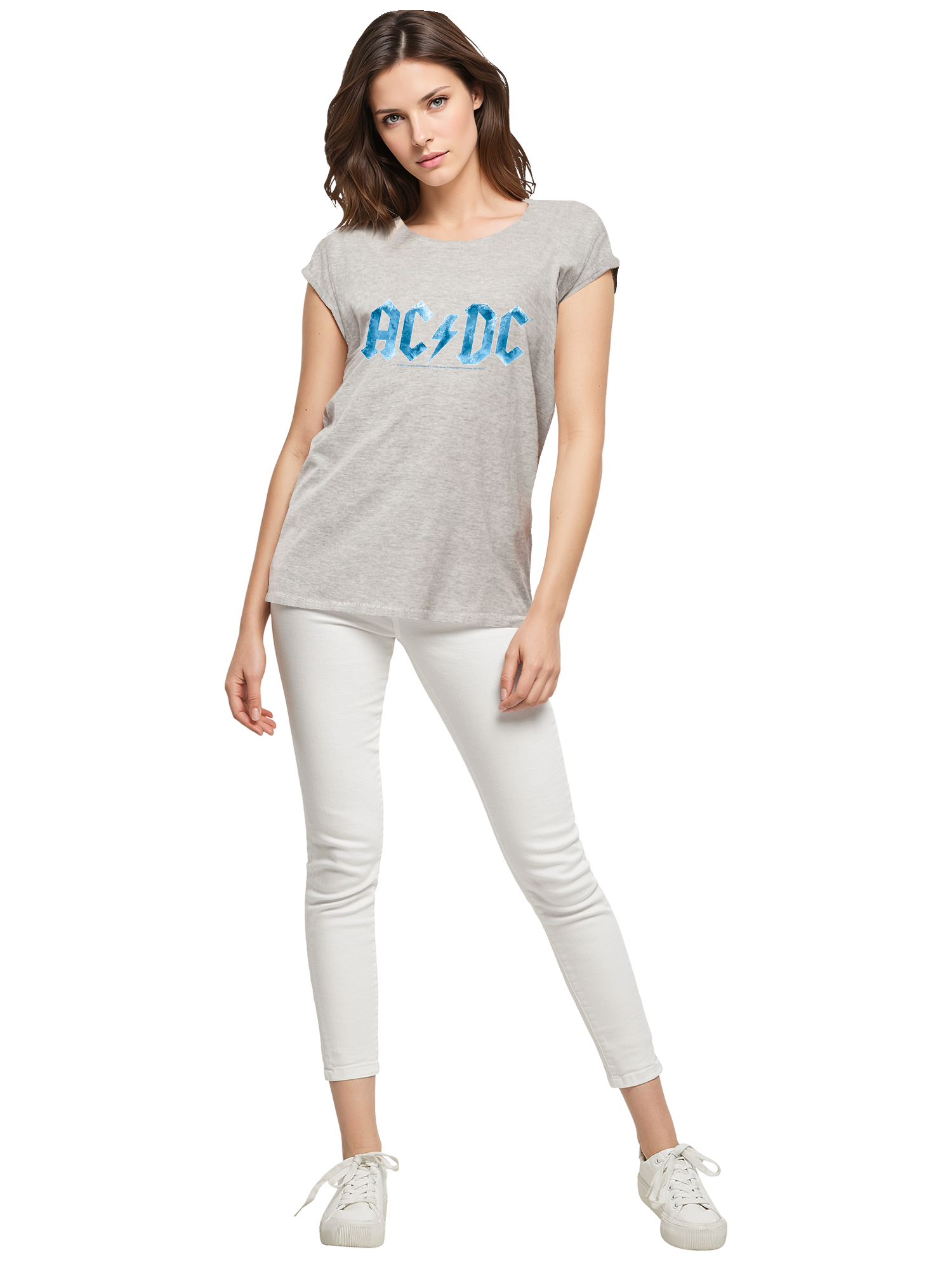 ACDC Blue Ice Logo Mesdames Tee étendu à l'épaule
