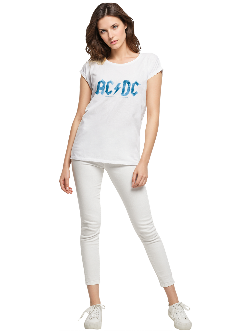 ACDC Blue Ice Logo Mesdames Tee étendu à l'épaule