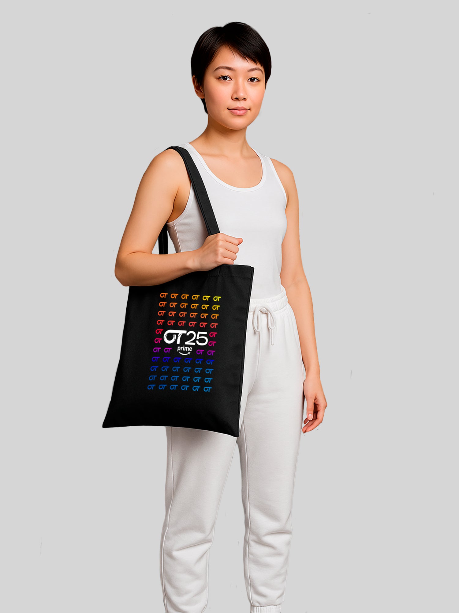 Logania Color Tote Negra avec sac pour la vie - poignées longues