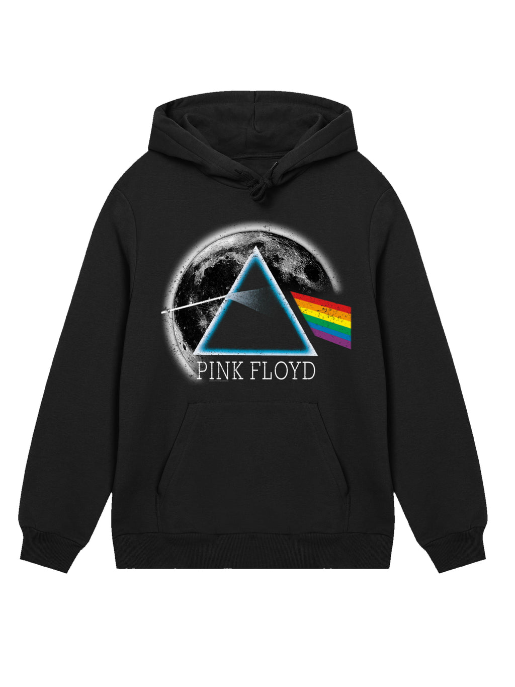 Pink Floyd Dark Side of The Moon Distressed Moon with True Blanks | Mens Regular Hoodie