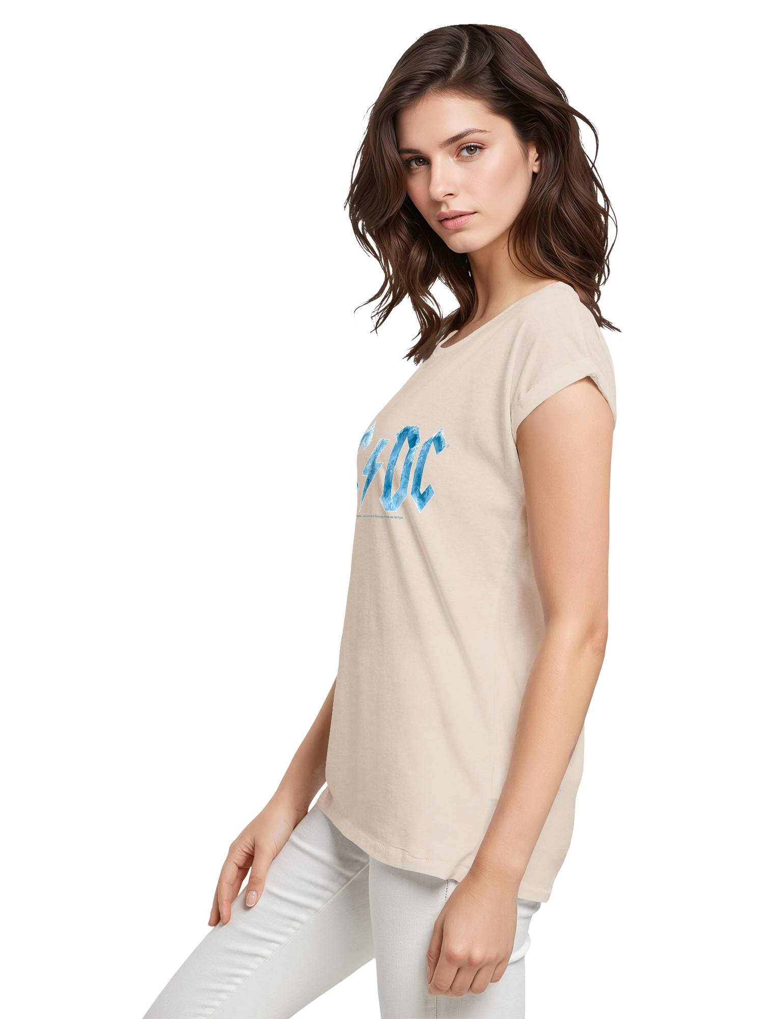 ACDC Blue Ice Logo Mesdames Tee étendu à l'épaule