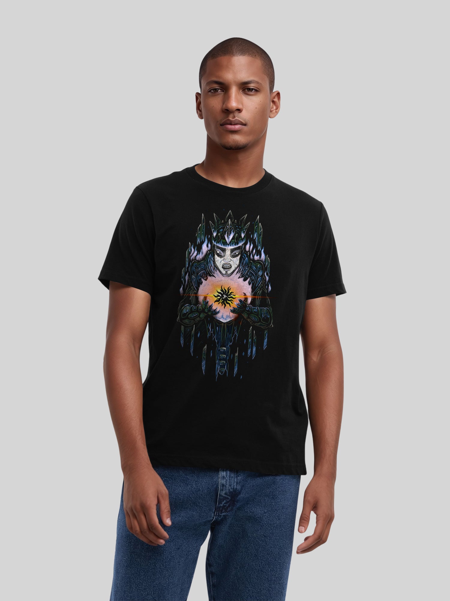 Crónicas de Mythodea 2025 Legado de fuego silenciado y Burgschneider Wht con blancos verdaderos | Camiseta regular para hombres