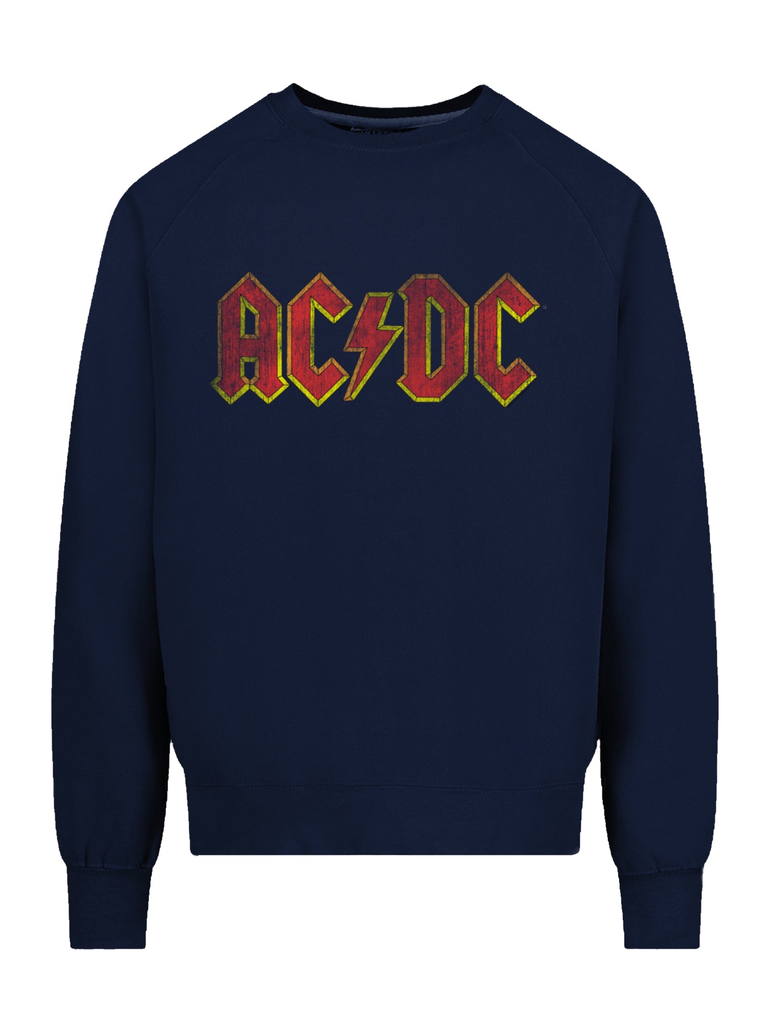 AC/DC Distressed Red Logo with Vintage Fleece Raglan Crew
