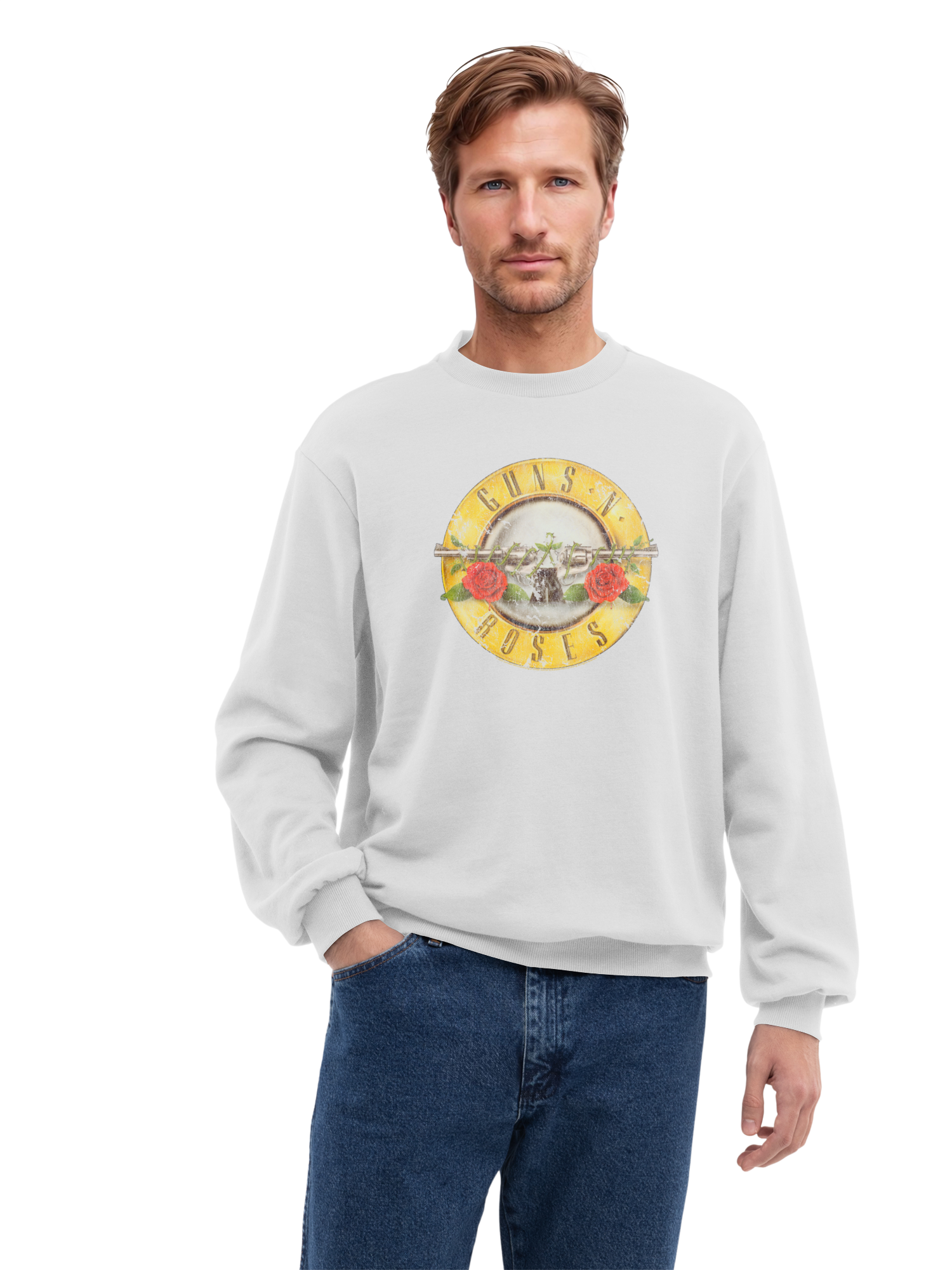 Guns N 'Roses Logotipo de bala Vintage para hombre sudadera regular