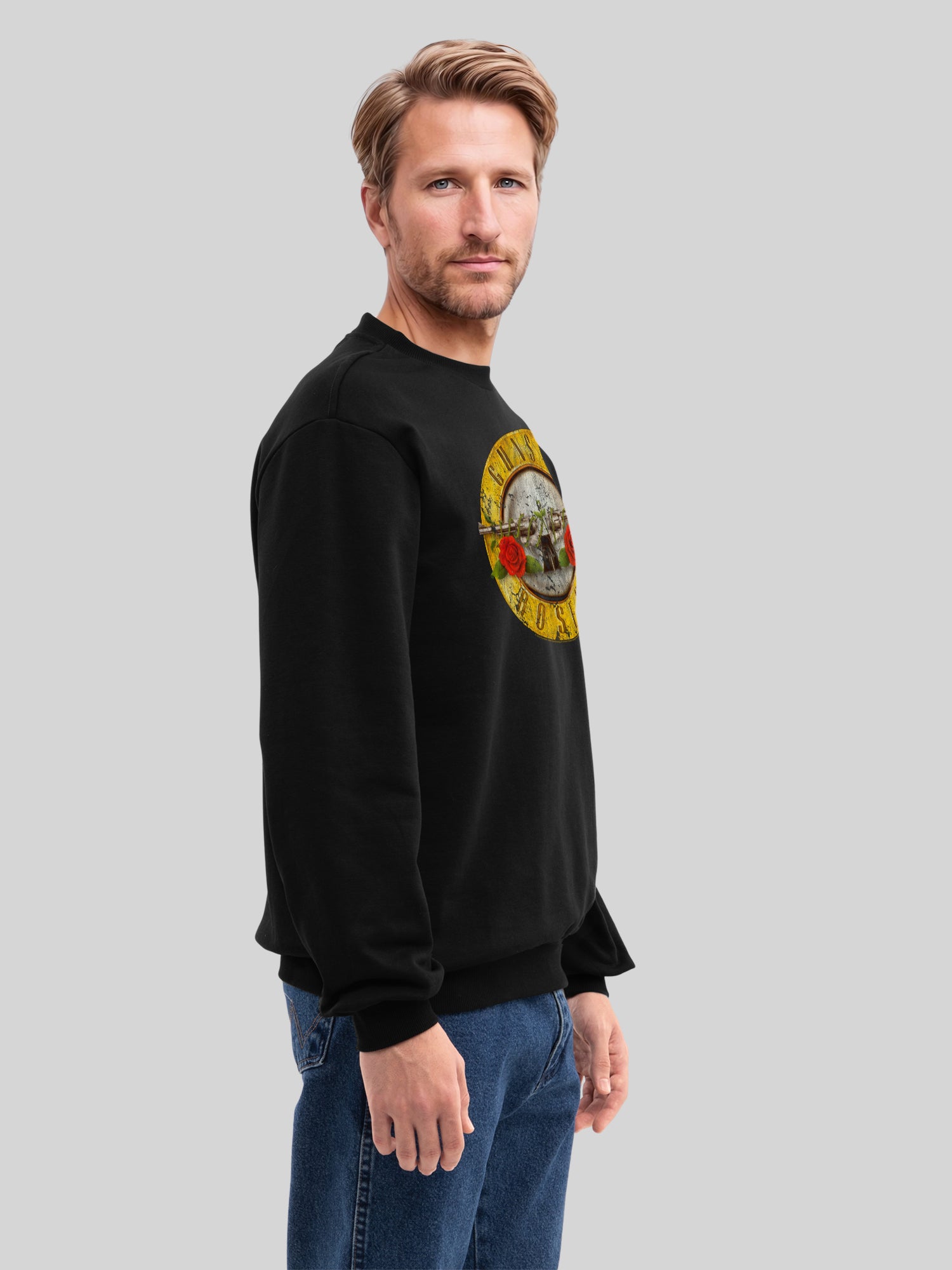 Guns 'n' Roses Vintage Bullet Logo with True Blanks | Mens Regular Sweat