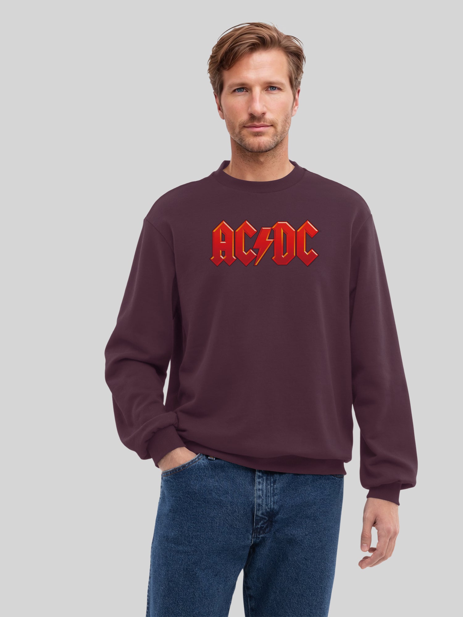 ACDC Dunkelrotes Logo Herren Sweatshirt
