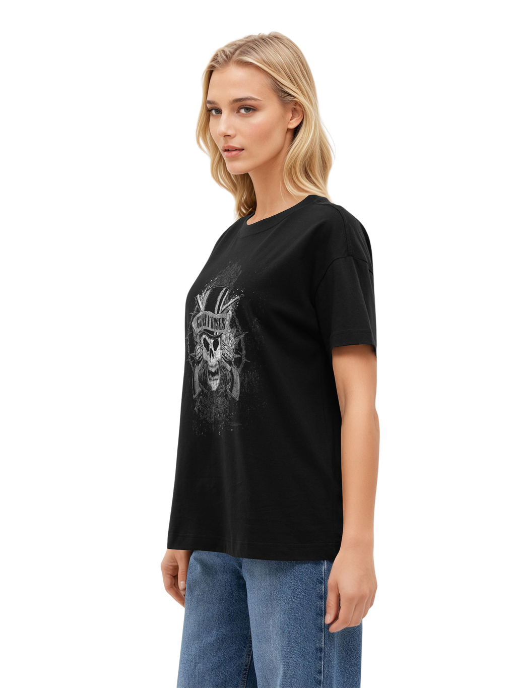 Guns 'N' Roses Faded Skull | Womens Oversized Tee