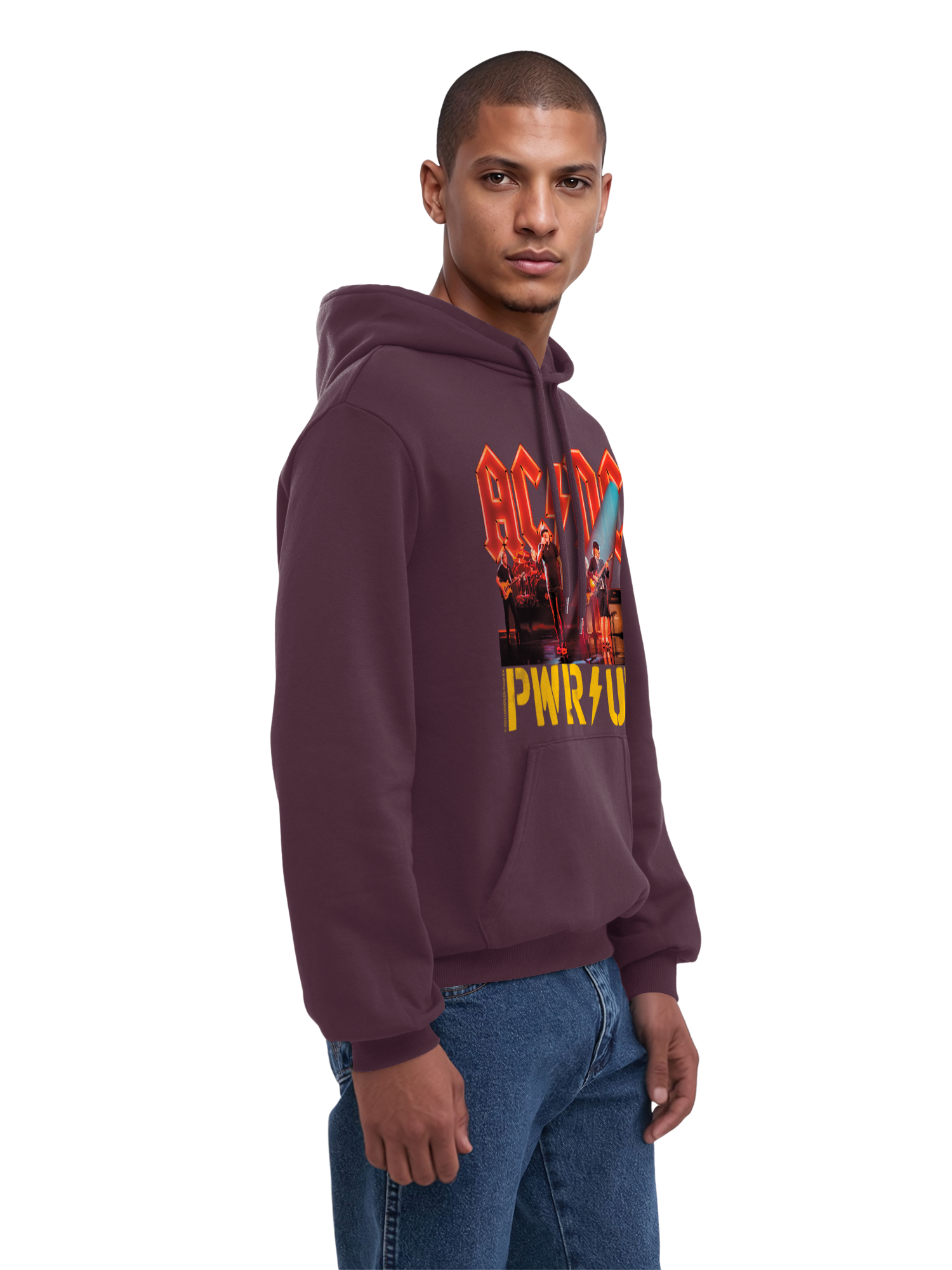 ACDC PWRUP Stage Lights con blancos verdaderos | Sudadera con capucha regular para hombres