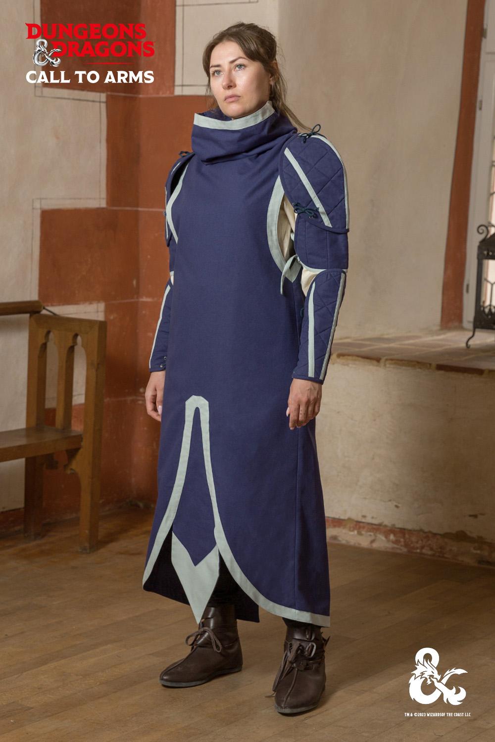 Conjunto de vestimenta de clérigo de Dungeons & Dragons en azul oscuro/azul hielo.