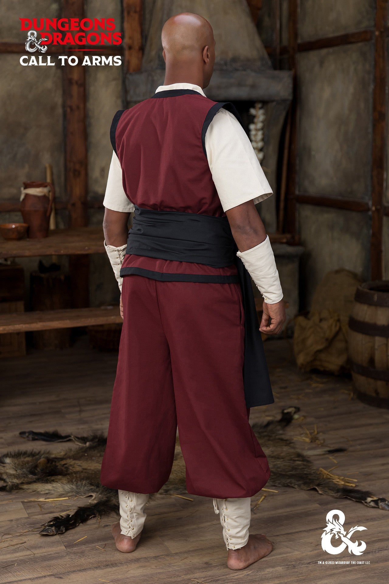 Dungeons & Dragons Mönch Gewandset Bordeaux/Schwarz