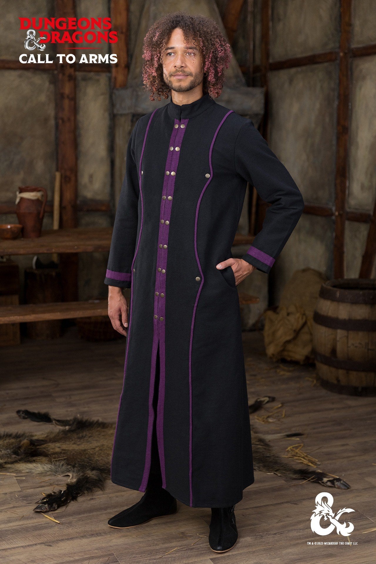 Dungeons & Dragons Warlock Coat Black/Purple