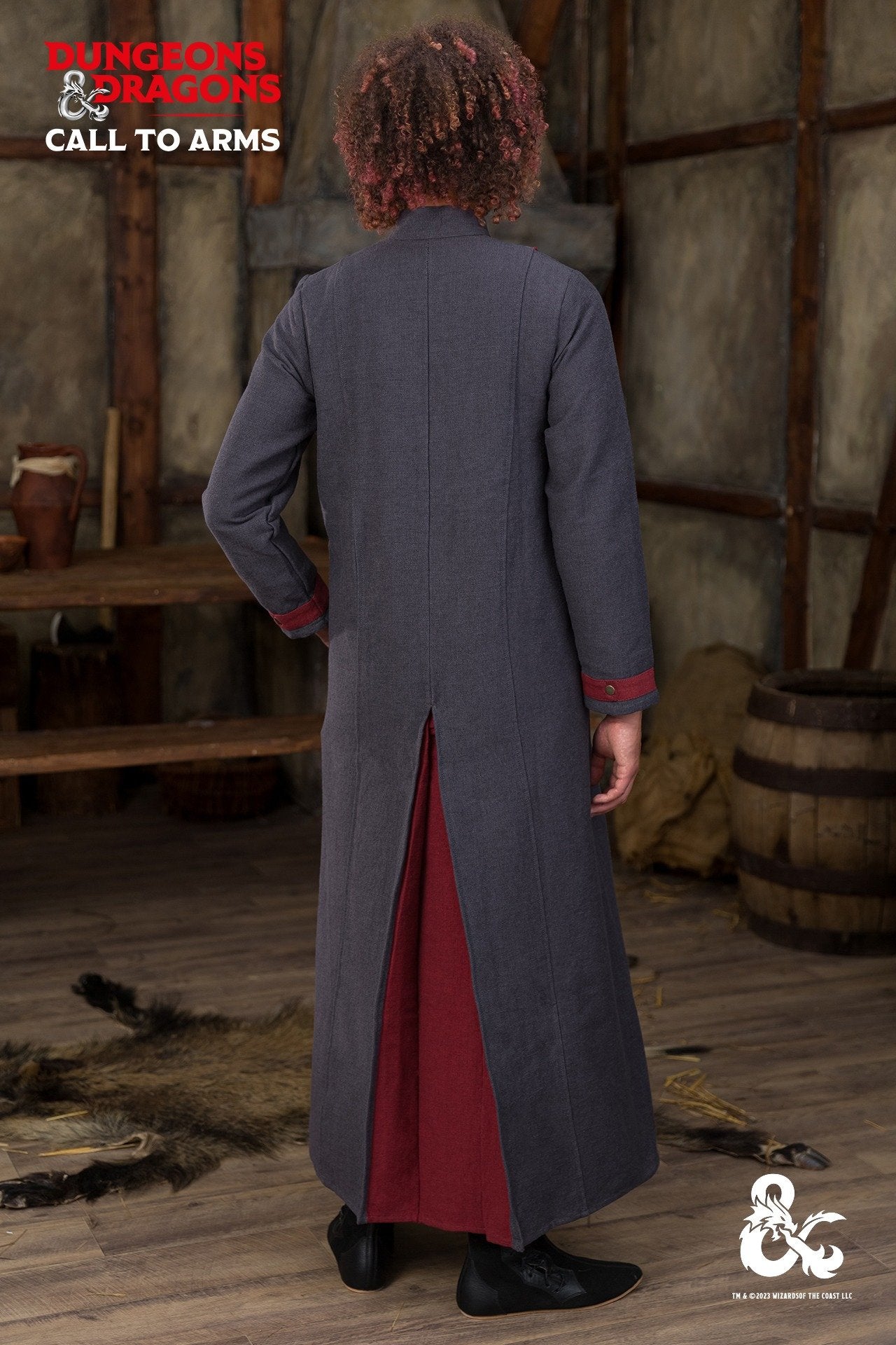 Dungeons & Dragons Warlock Coat Grey/Red