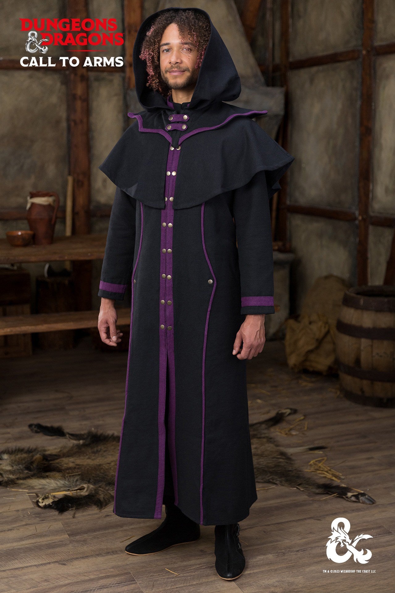 Dungeons & Dragons Warlock Coat Black/Purple