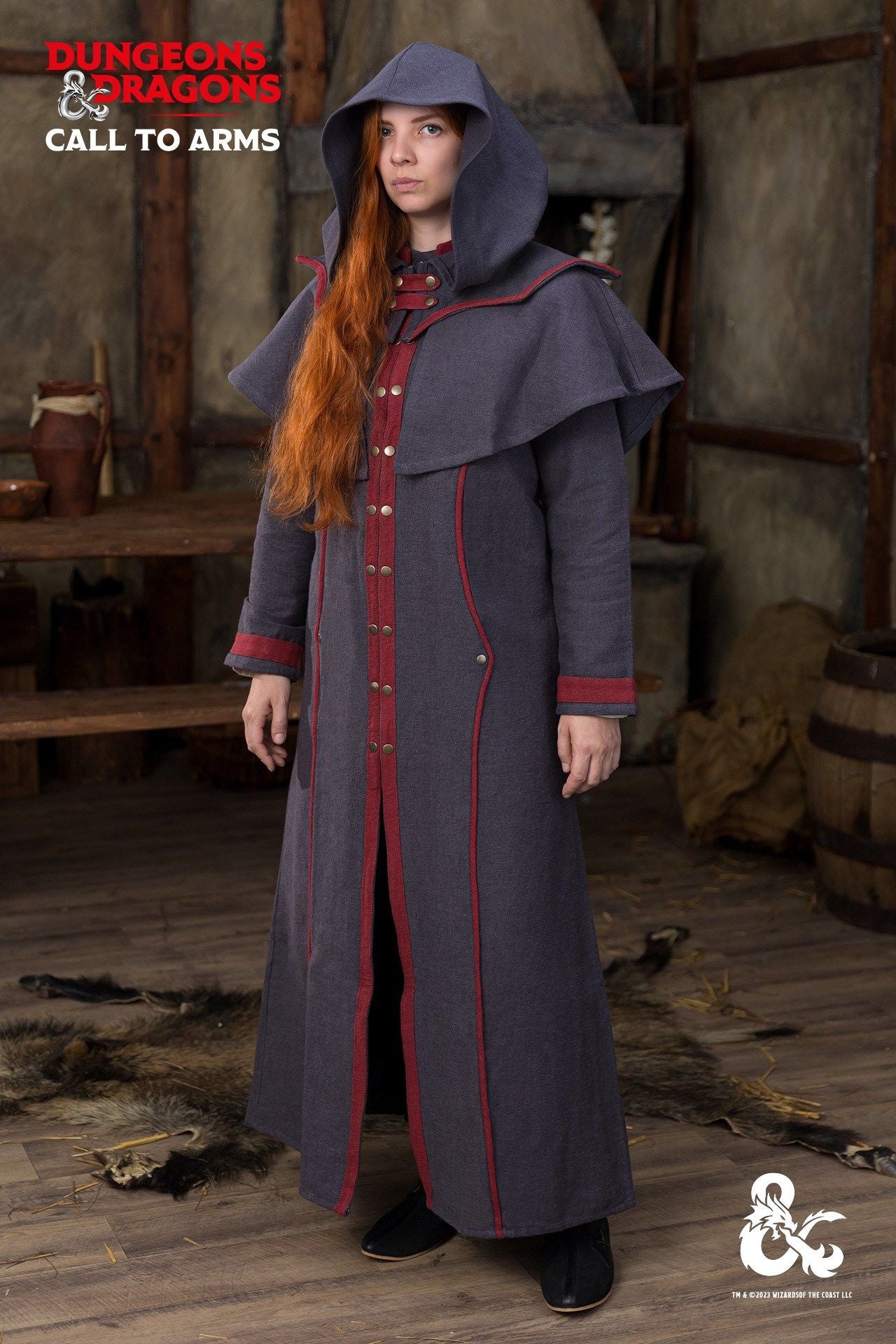 Dungeons & Dragons Warlock Cape Grey/Red