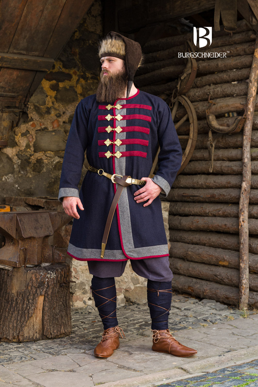 Rus Abrigo Kosma Azul/Gris Oscuro/Rojo