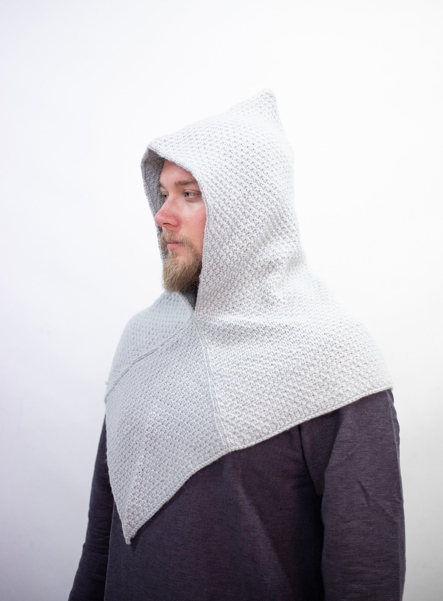 Knitted Wool Cowl Asbjorn Grey
