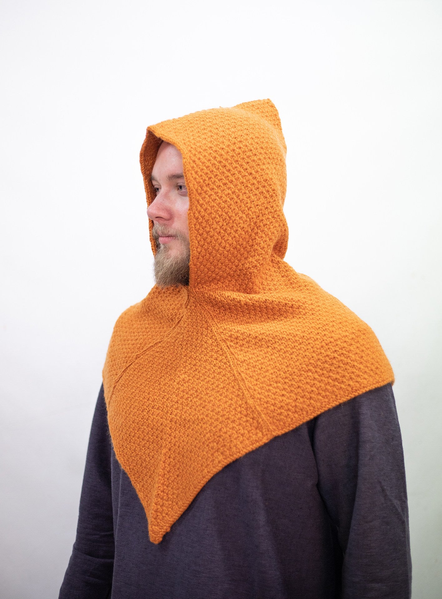 Knitted Wool Cowl Asbjorn Orange