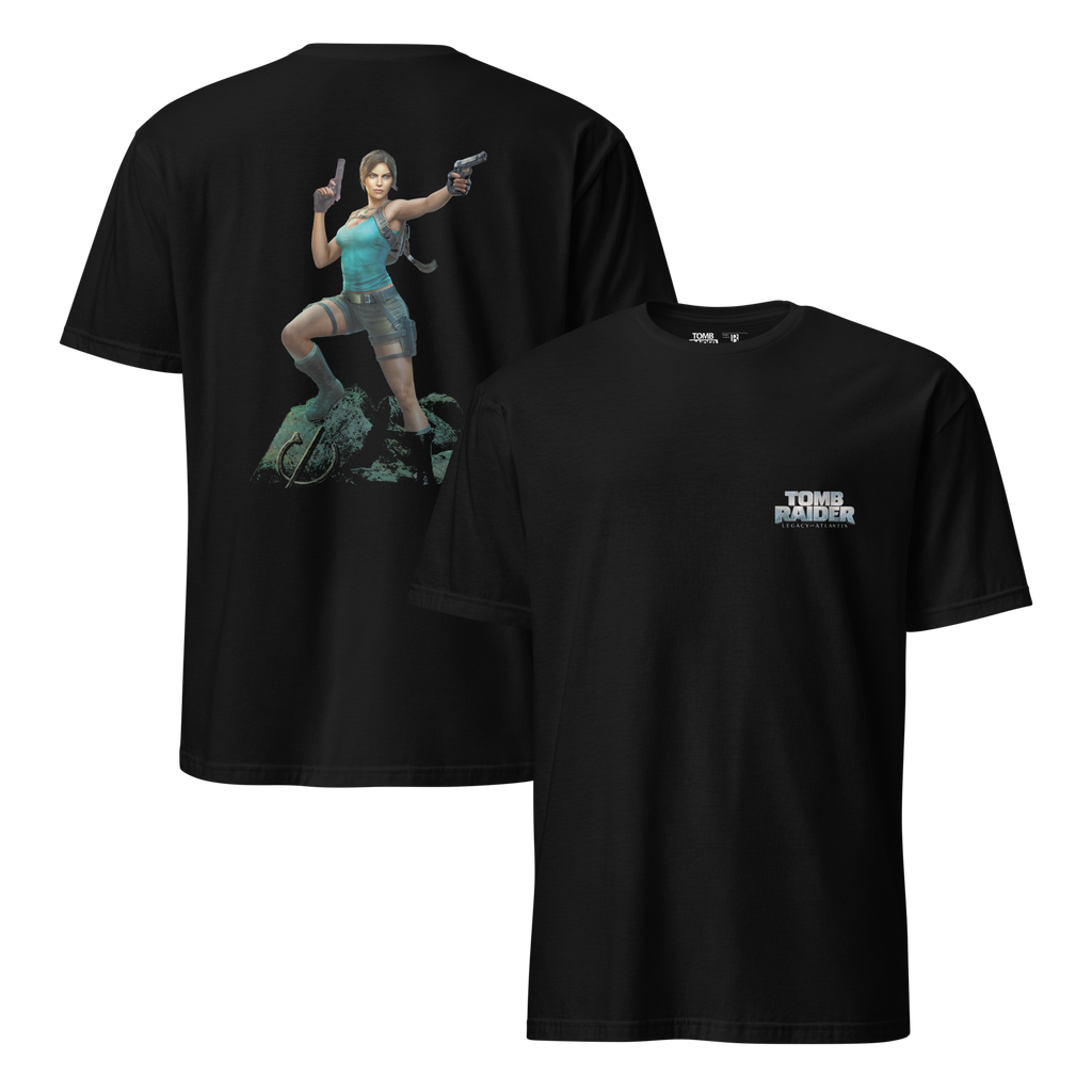 Legacy of Atlantis Lara Croft (Back) - Black T-Shirt