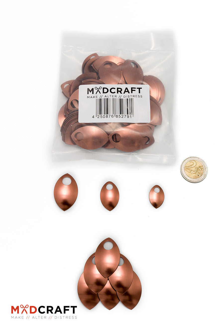 Escamas de aluminio cobre brillante