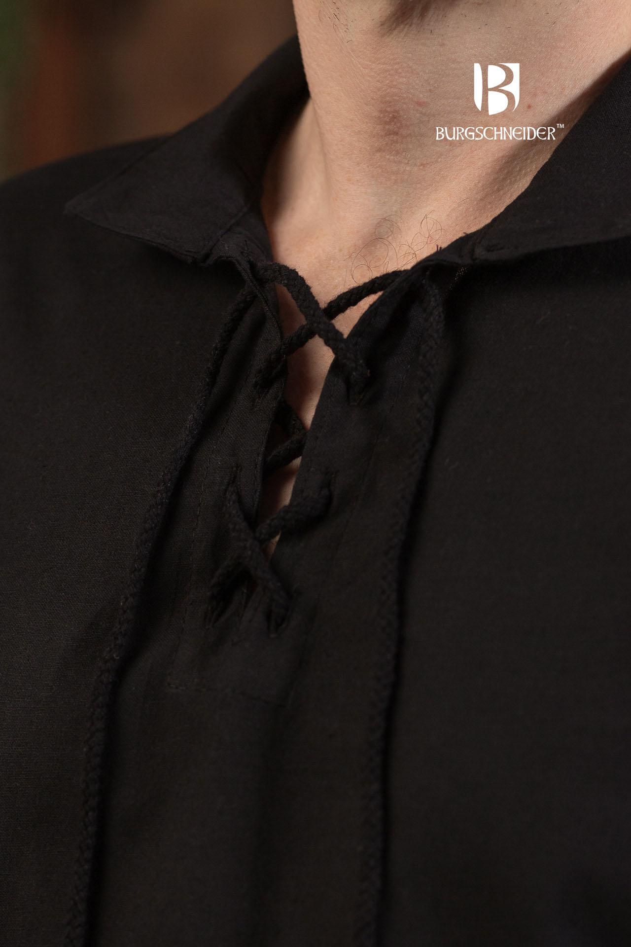 Camisa veraniega con cordones Aton en negro