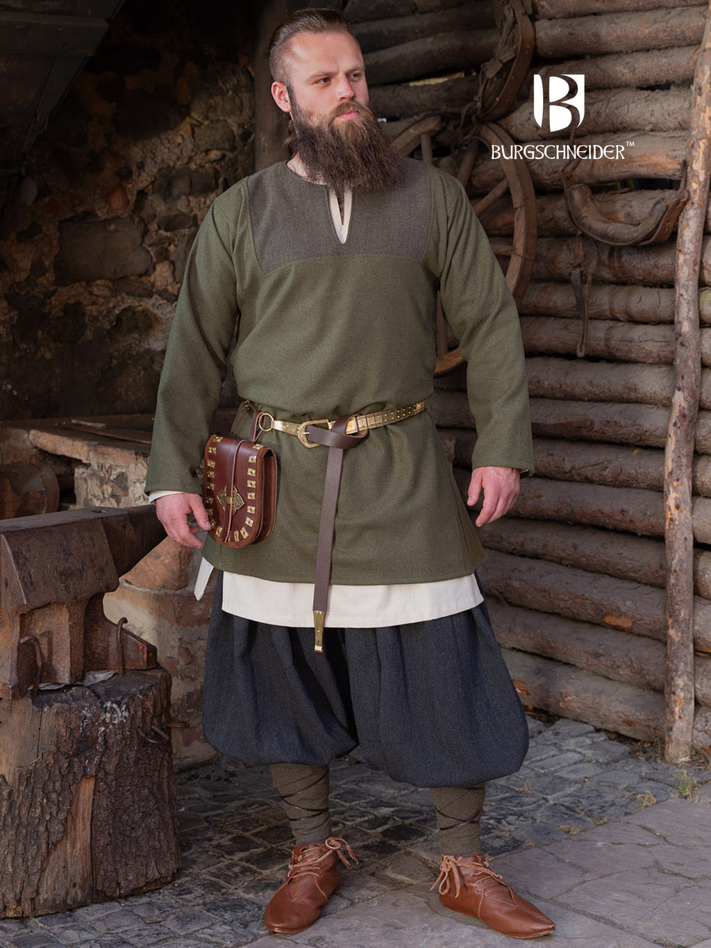 Viking Tunic Rus Tunic “Szimon“ Olive – Burgschneider