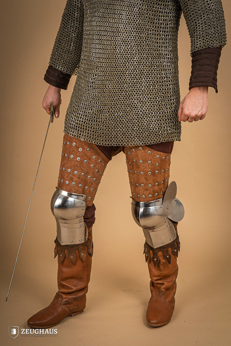 Splinted Leg Armour Suede Leather Brown