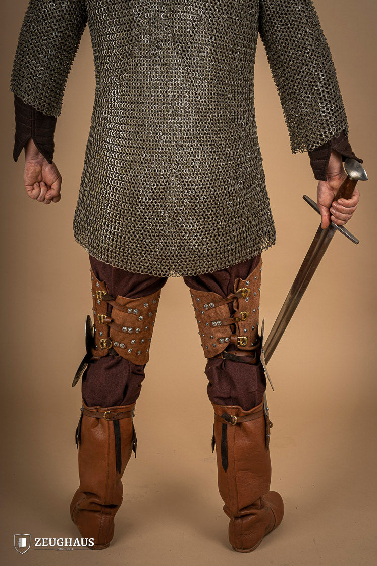 Splinted Leg Armour Suede Leather Brown