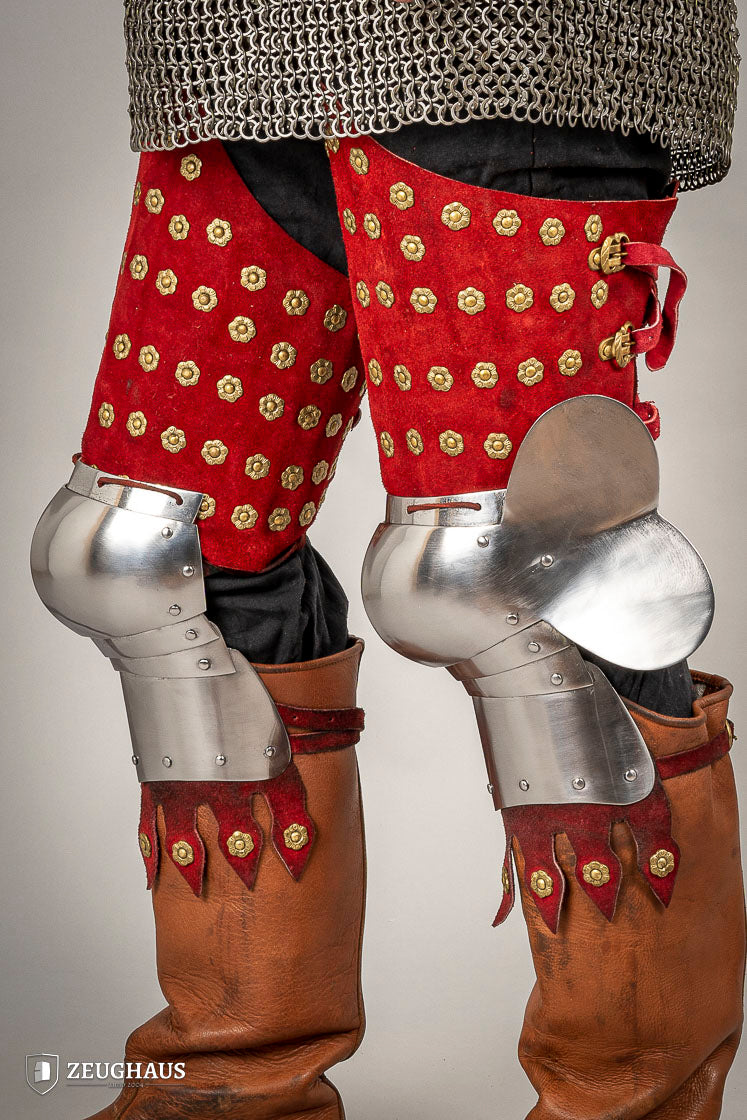 Splinted Leg Armour Suede Leather Red