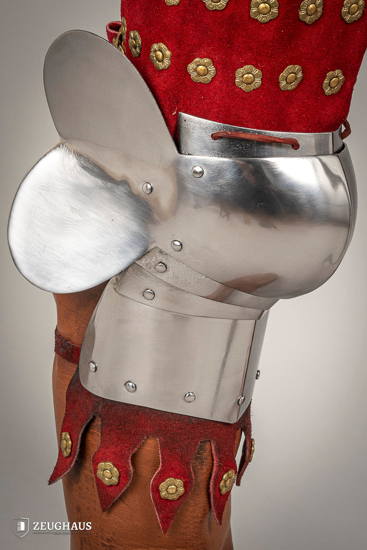Splinted Leg Armour Suede Leather Red